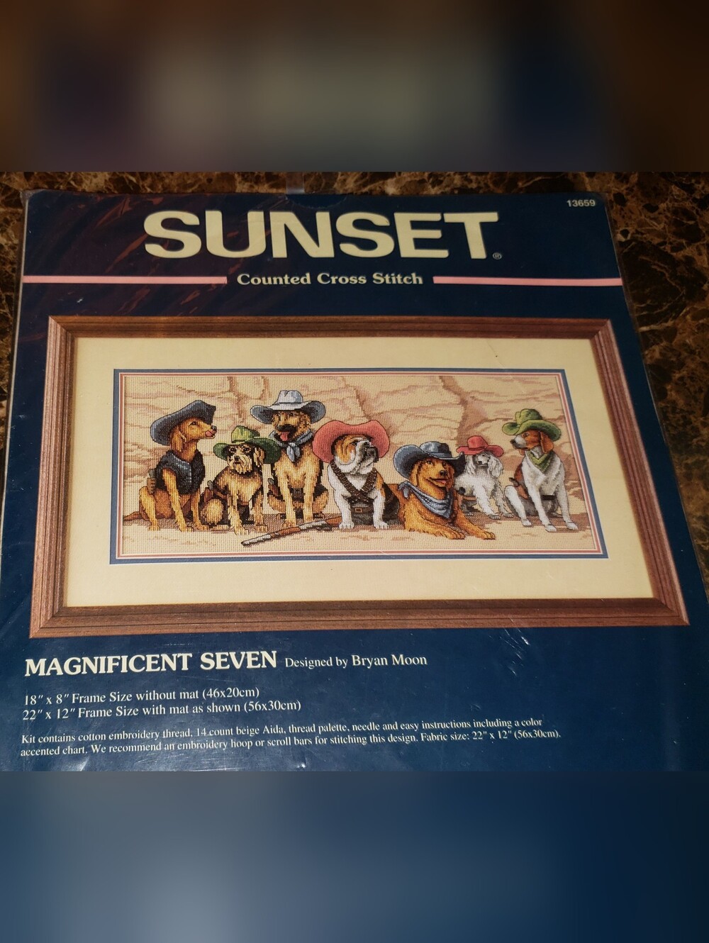 Vintage 1998 Dimensions Sunset Counted Cross-Stitch Kit "Magnificent Seven"